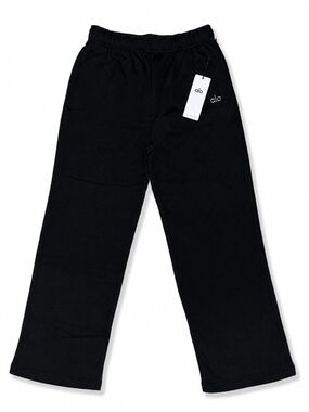 ALO Yoga Black Straight Leg Sweatpants Drawstring Athleisure